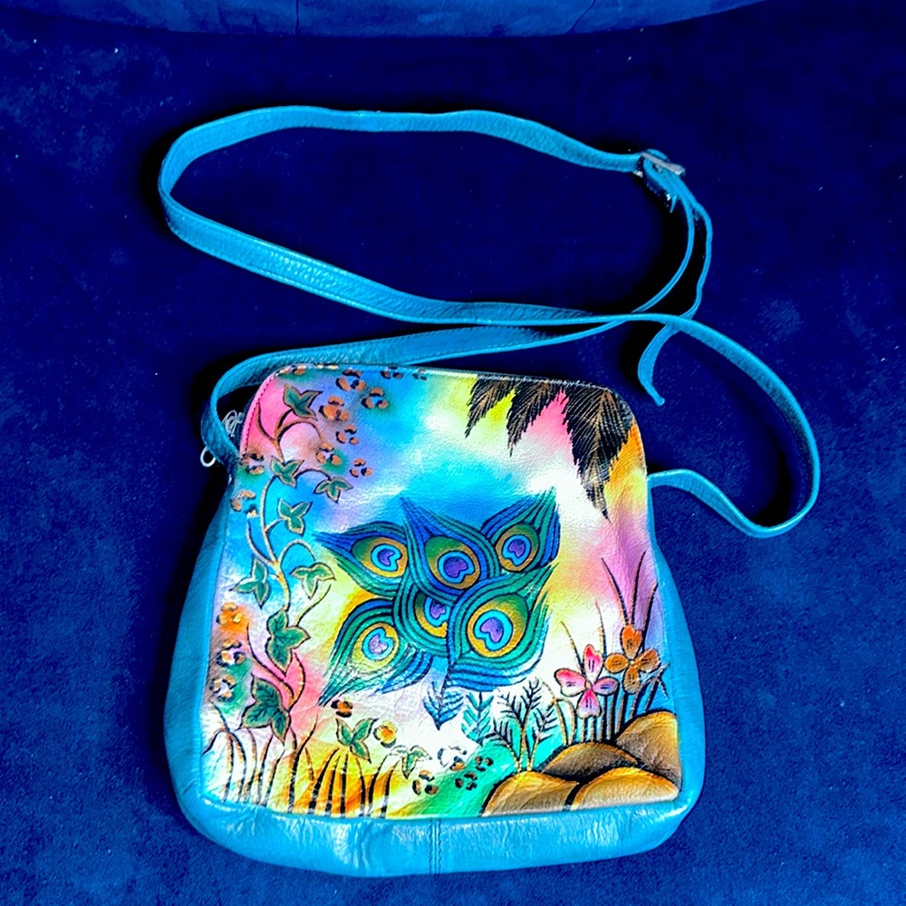 Authentic Colorful Hand painted Genuine Leather Crossbody by Biacci
